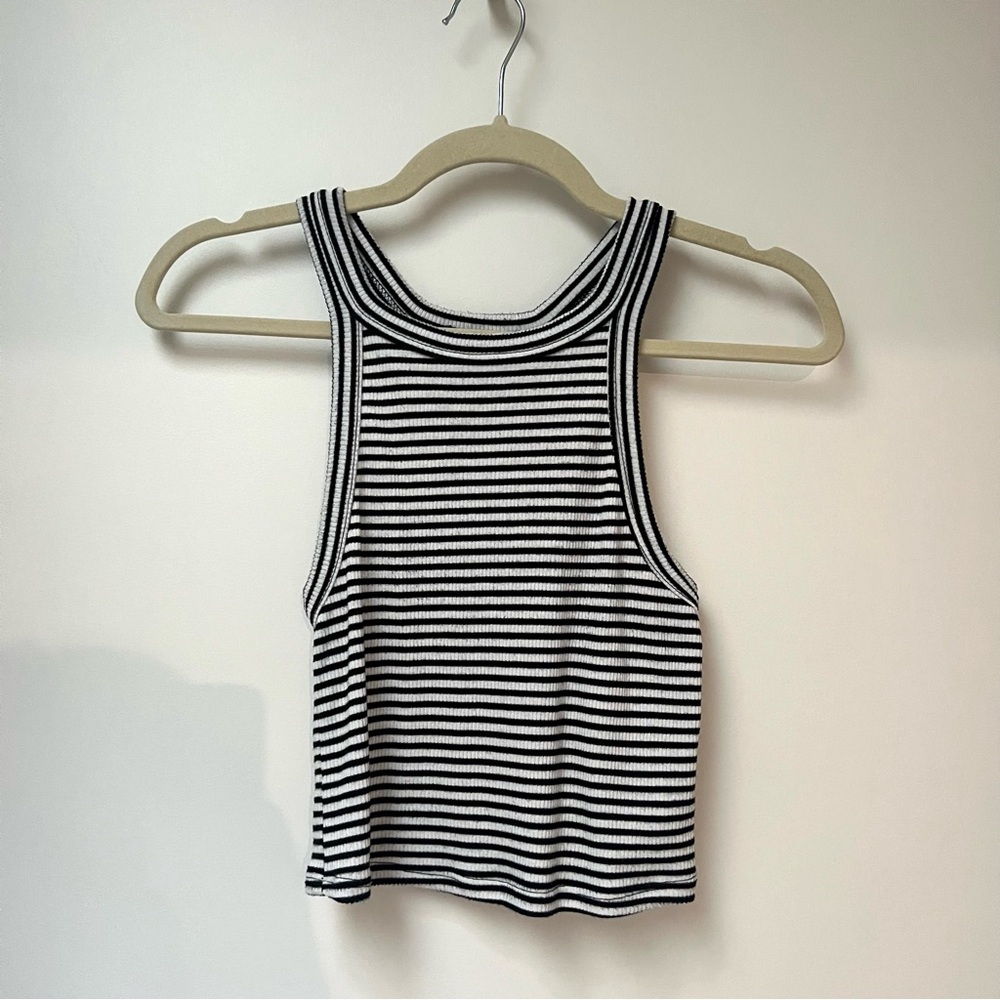Forever 21 Black and White Striped Tank Top